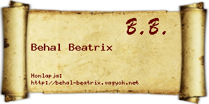 Behal Beatrix névjegykártya