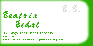 beatrix behal business card